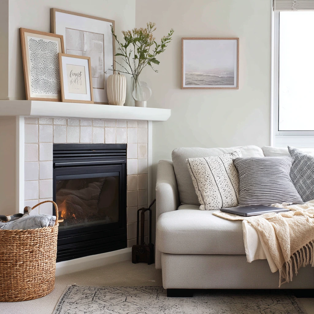 Renter-Friendly Corner Fireplace Styling