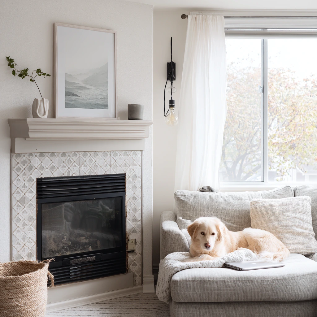 Renter-Friendly Corner Fireplace Styling