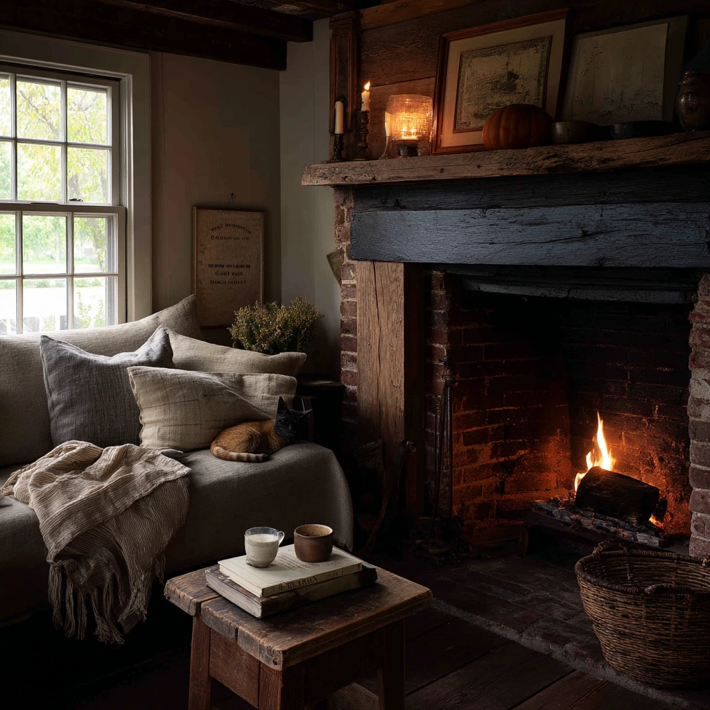 Rustic Cottage Corner Fireplace