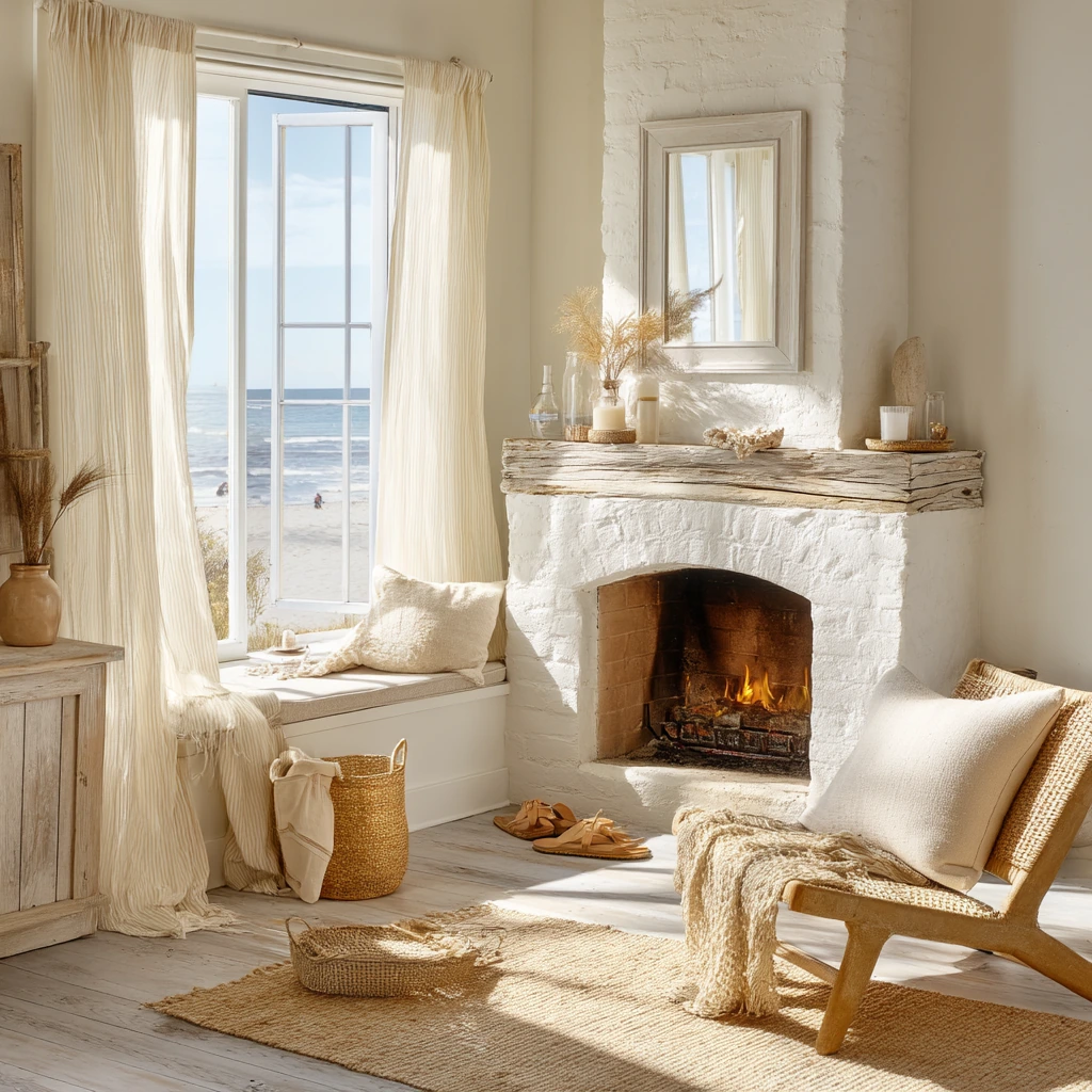 Coastal Corner Fireplace for Everyday Living