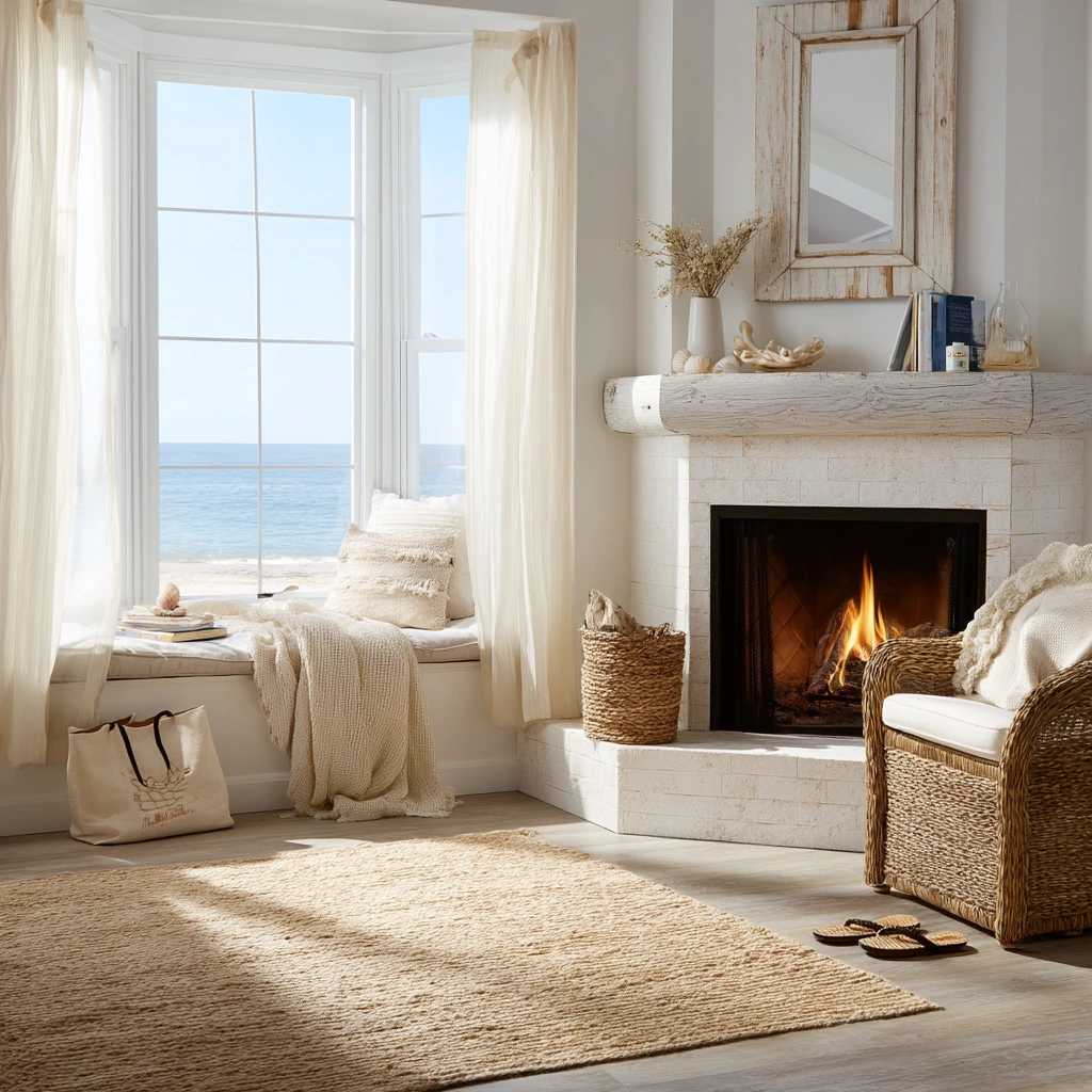 Coastal Corner Fireplace for Everyday Living