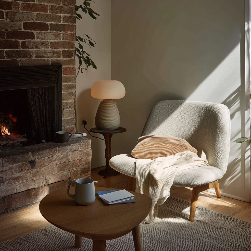 Small Apartment Corner Fireplace Nook