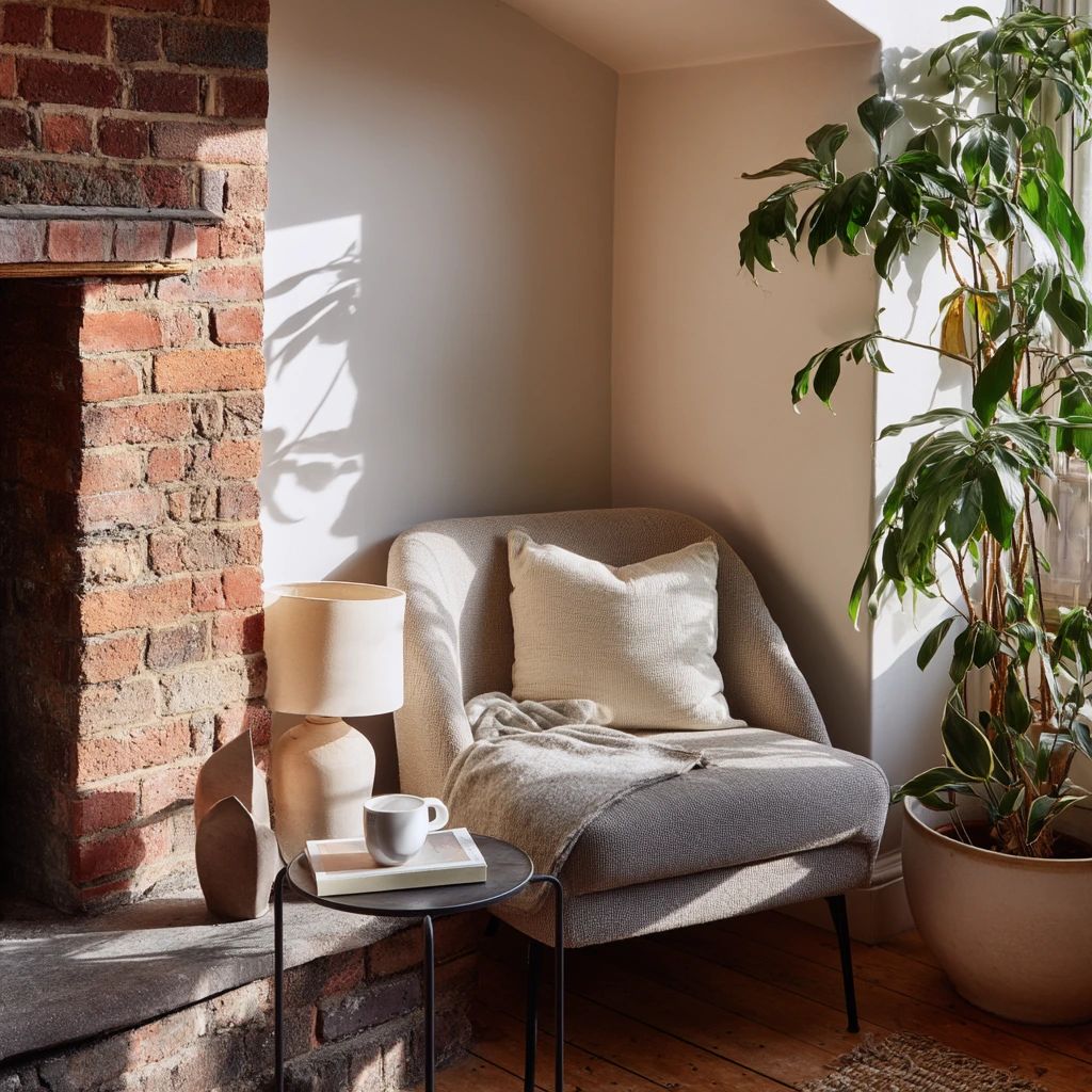 Small Apartment Corner Fireplace Nook