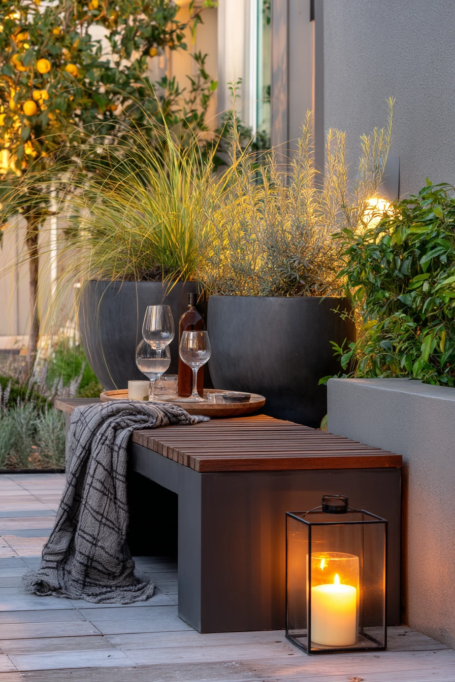 Modern Patio Firelight Planters