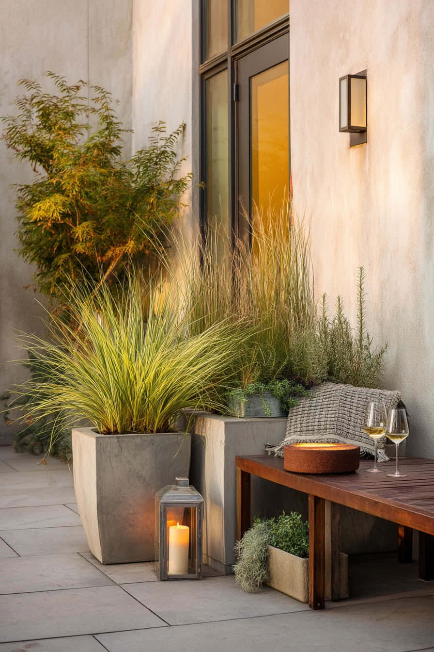 Modern Patio Firelight Planters