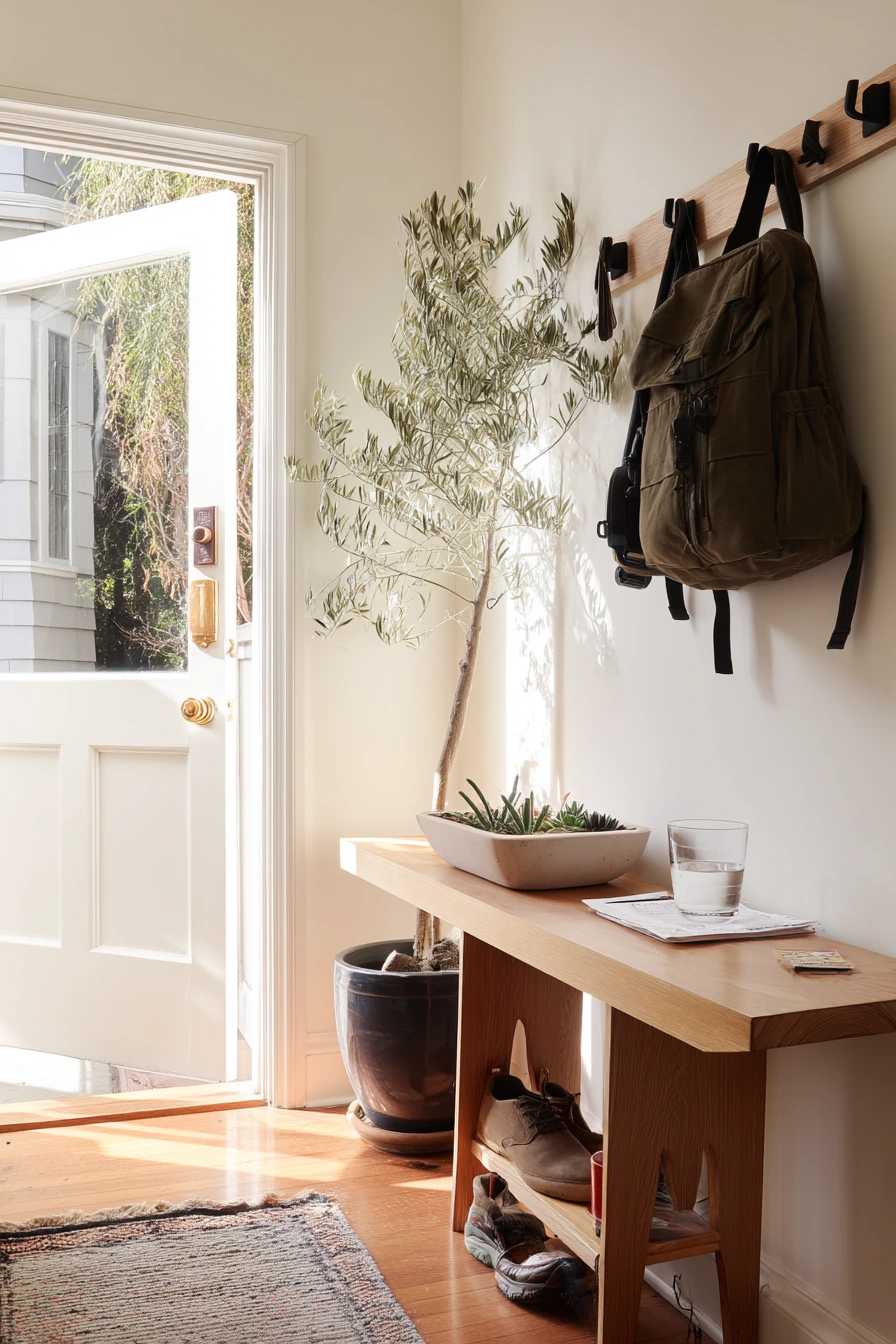 Entryway Corner Green Welcome