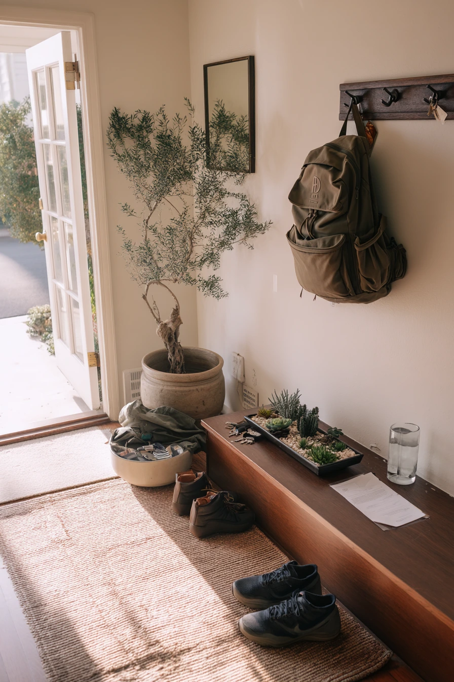 Entryway Corner Green Welcome