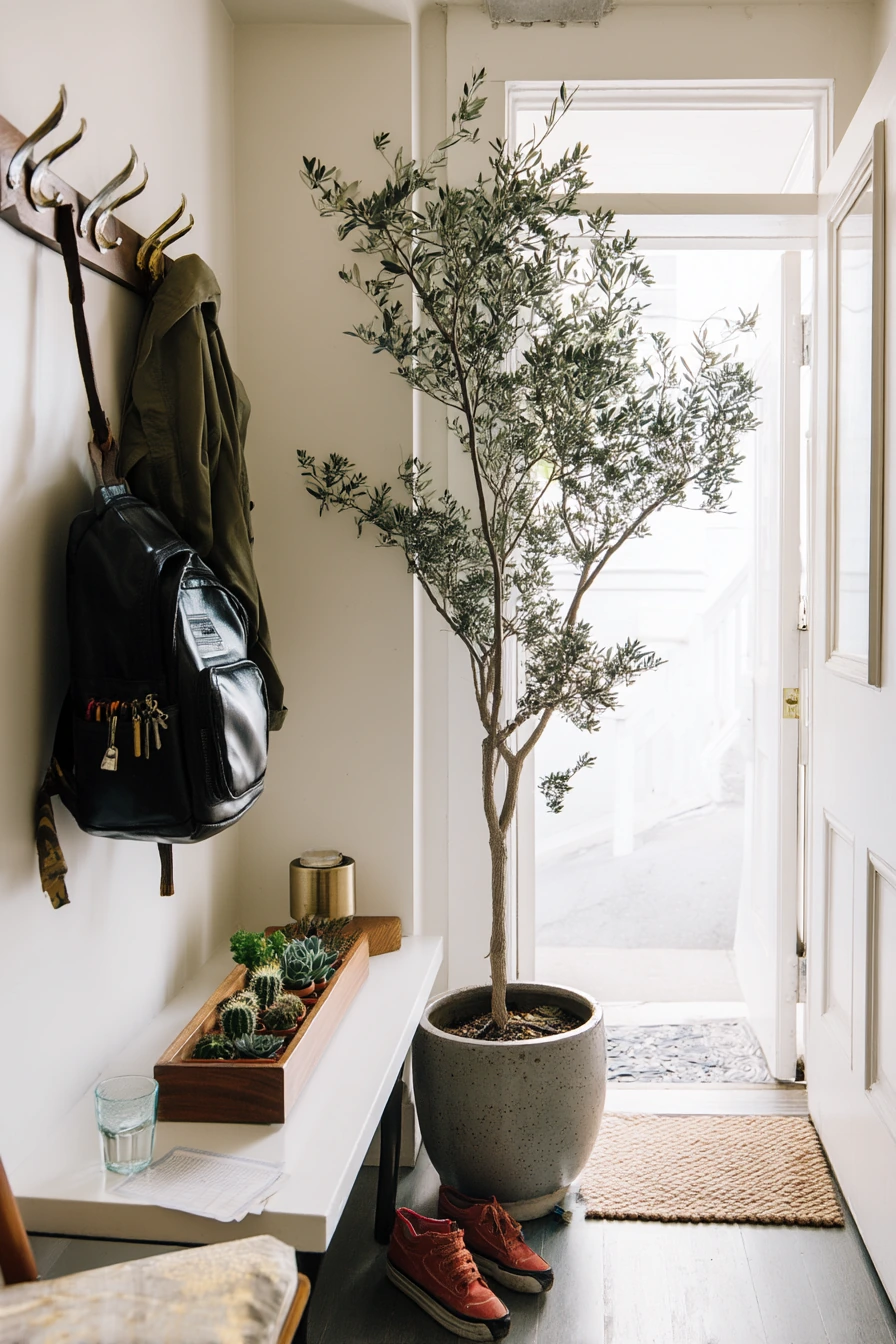 Entryway Corner Green Welcome
