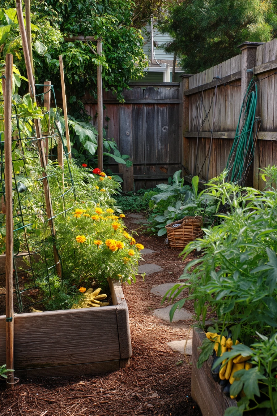 Small Backyard Raised Bed Corner