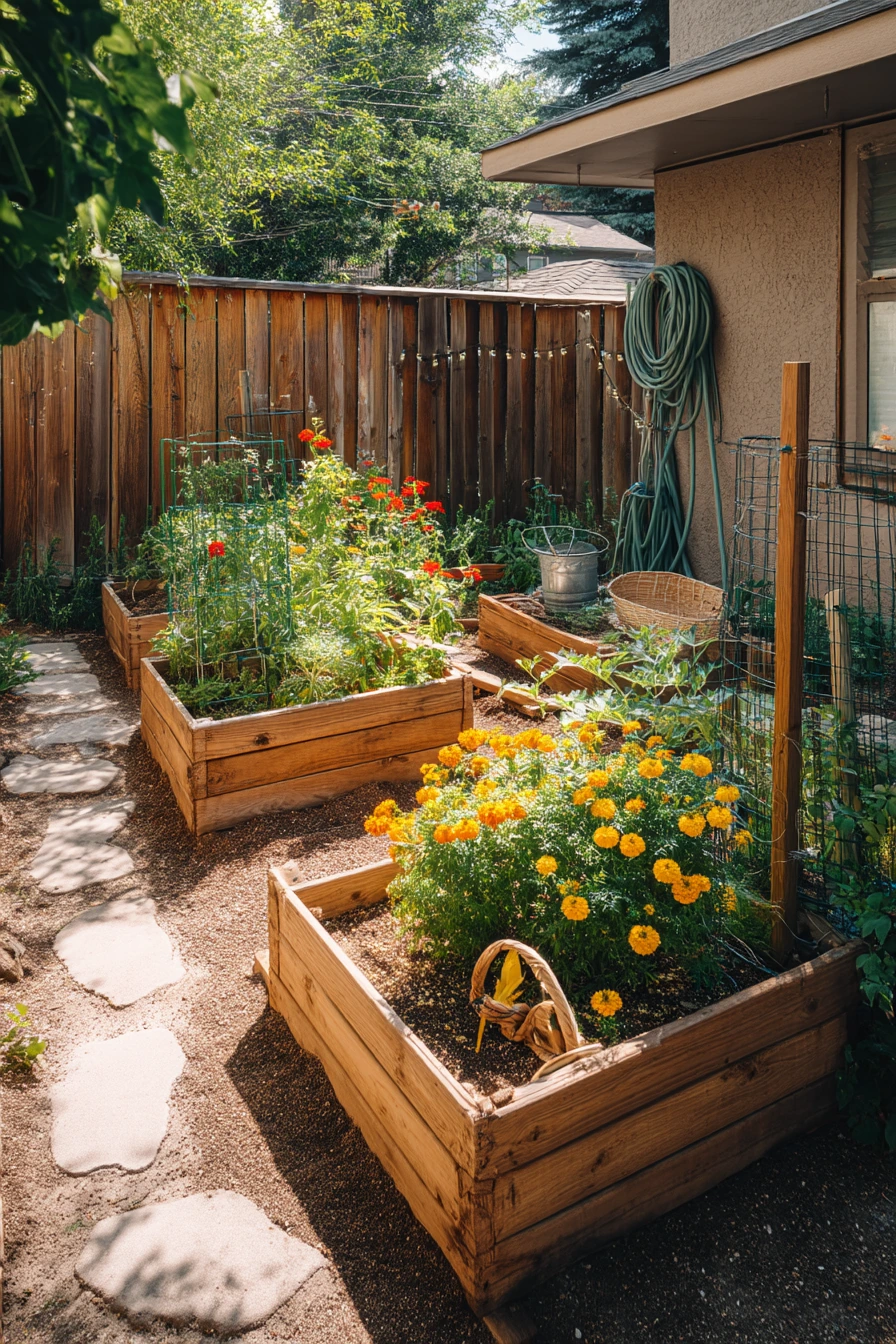 Small Backyard Raised Bed Corner