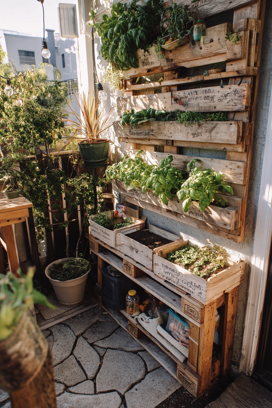 DIY Pallet Corner Garden