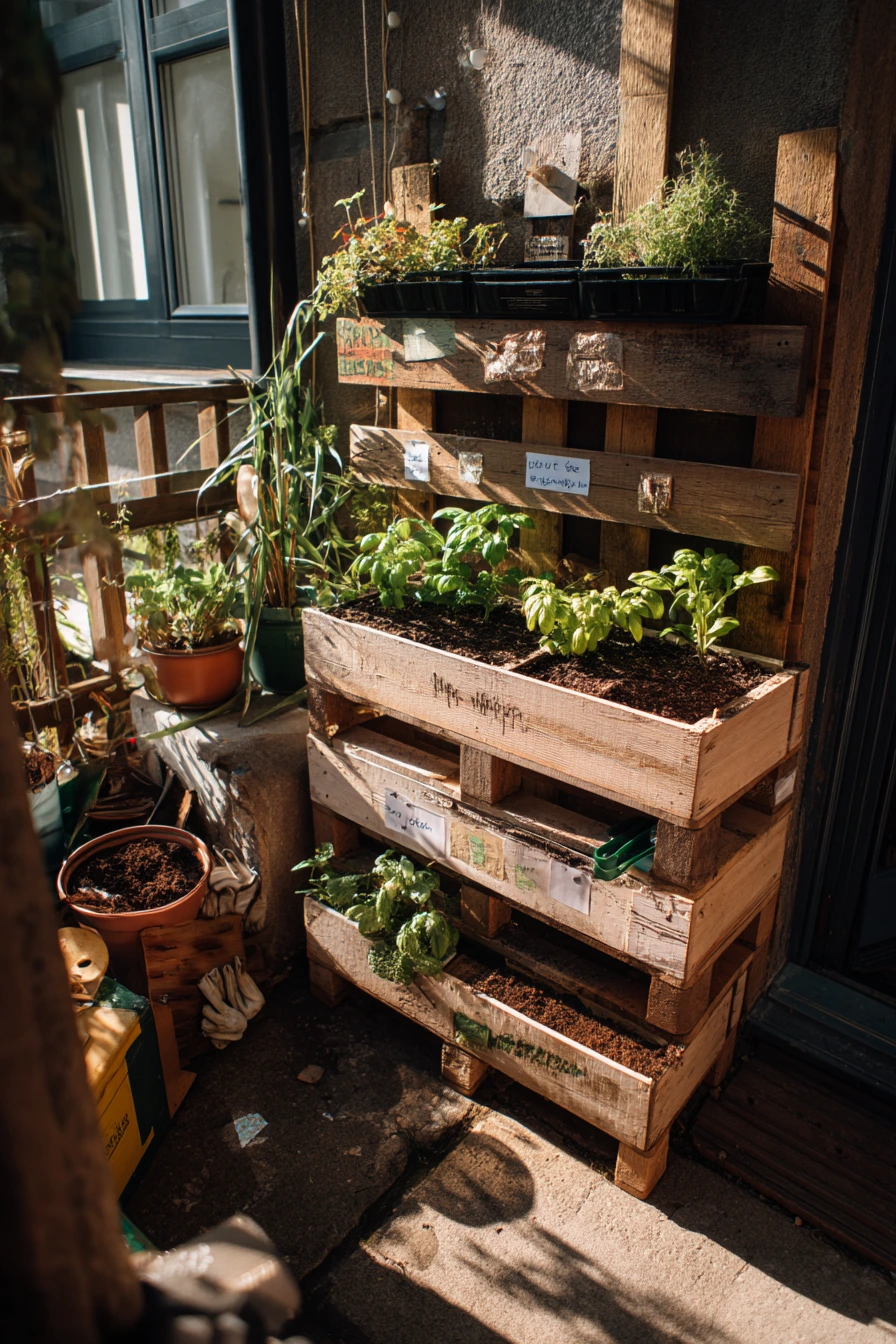 DIY Pallet Corner Garden