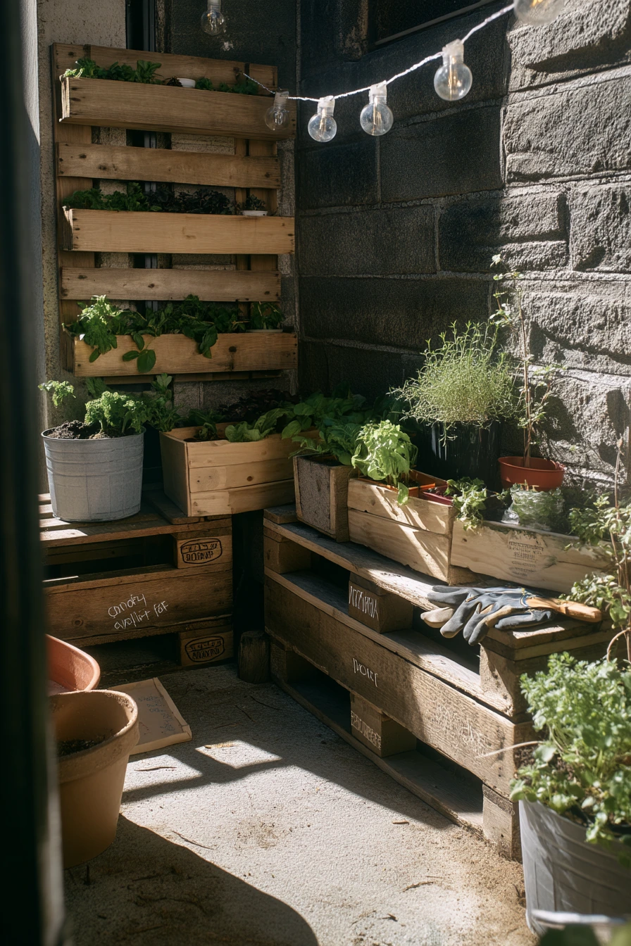 DIY Pallet Corner Garden