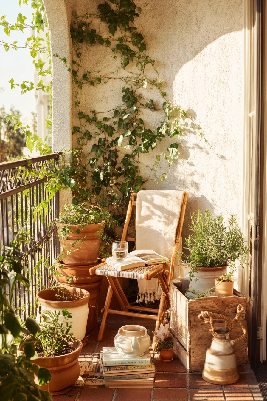 Tiny Balcony Corner Garden