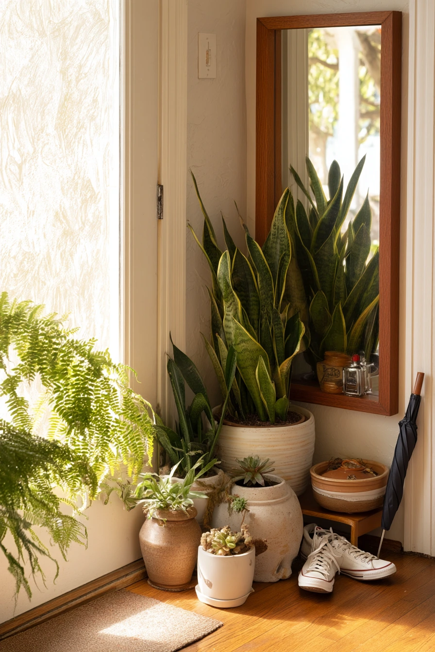 Tiny Entry Corner with Pot Cluster