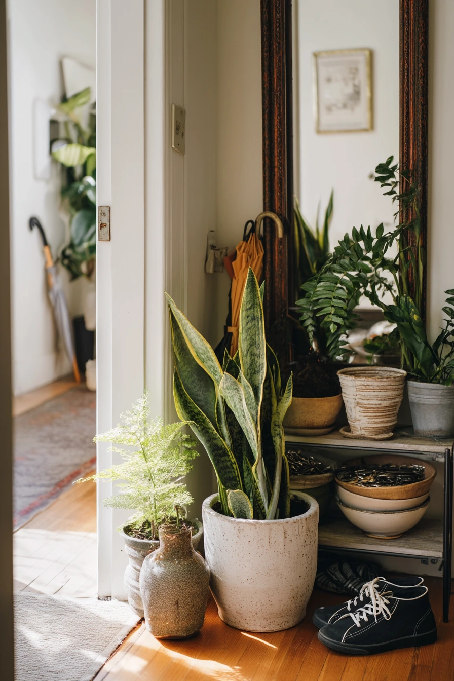 Tiny Entry Corner with Pot Cluster
