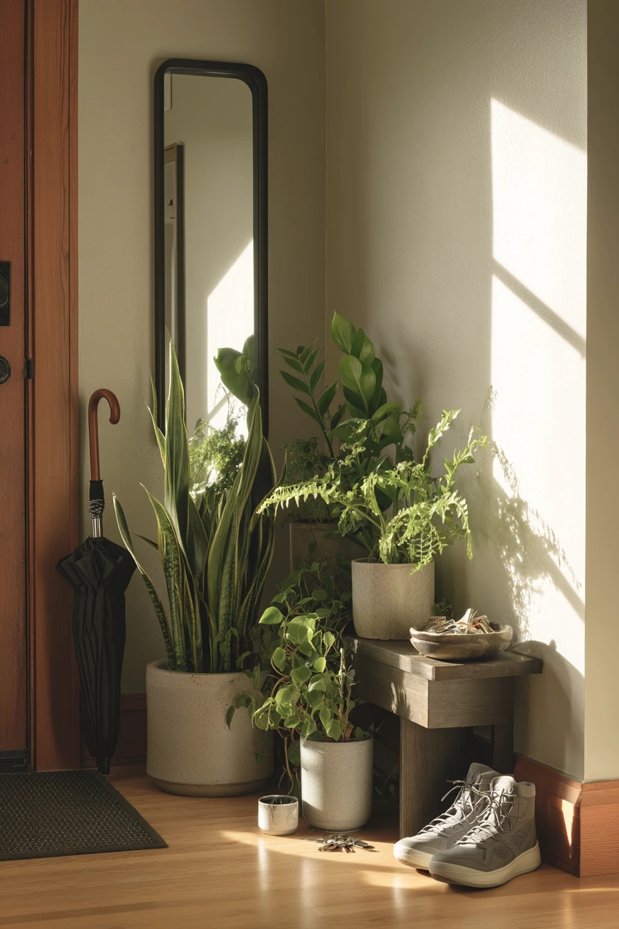 Tiny Entry Corner with Pot Cluster