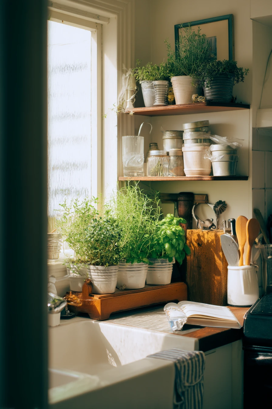 Kitchen Corner Herb Garden on a Budget