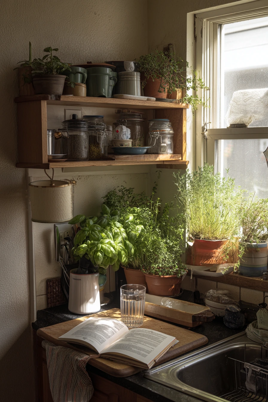 Kitchen Corner Herb Garden on a Budget