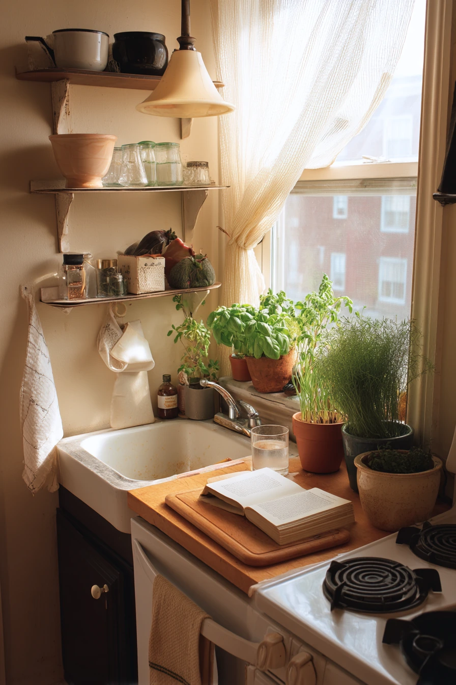 Kitchen Corner Herb Garden on a Budget