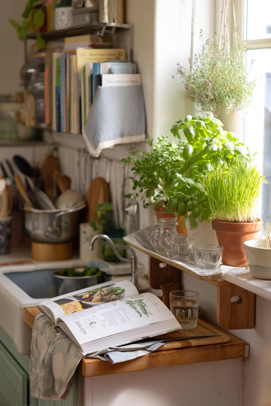 Kitchen Corner Herb Garden on a Budget