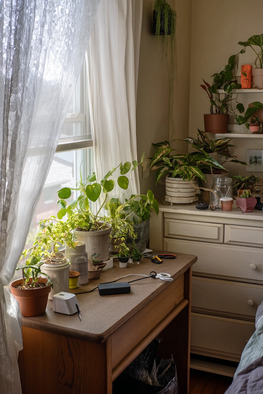 DIY Pot Mix Corner in a Compact Bedroom Nook