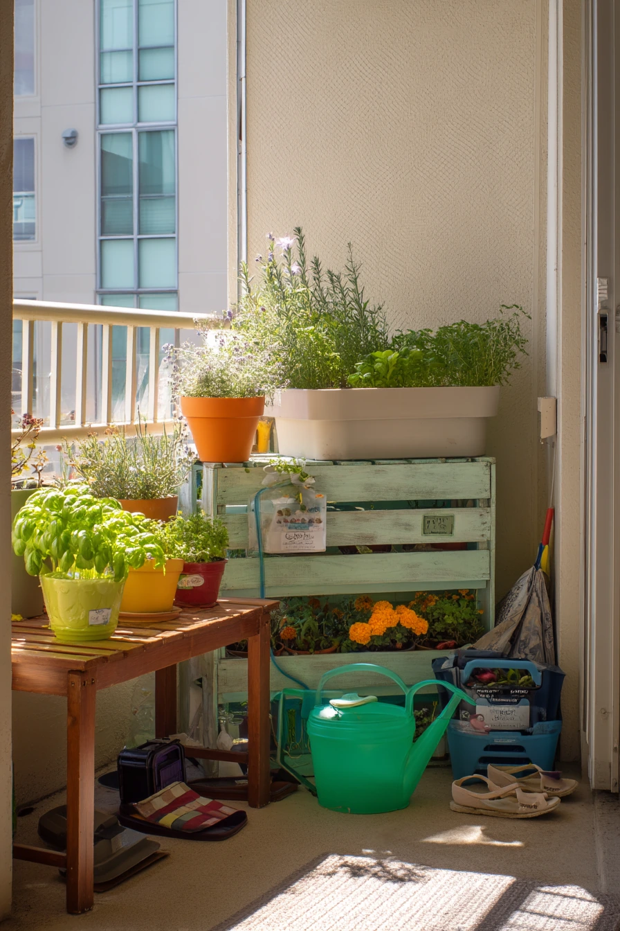Balcony Corner Garden for a Busy Family