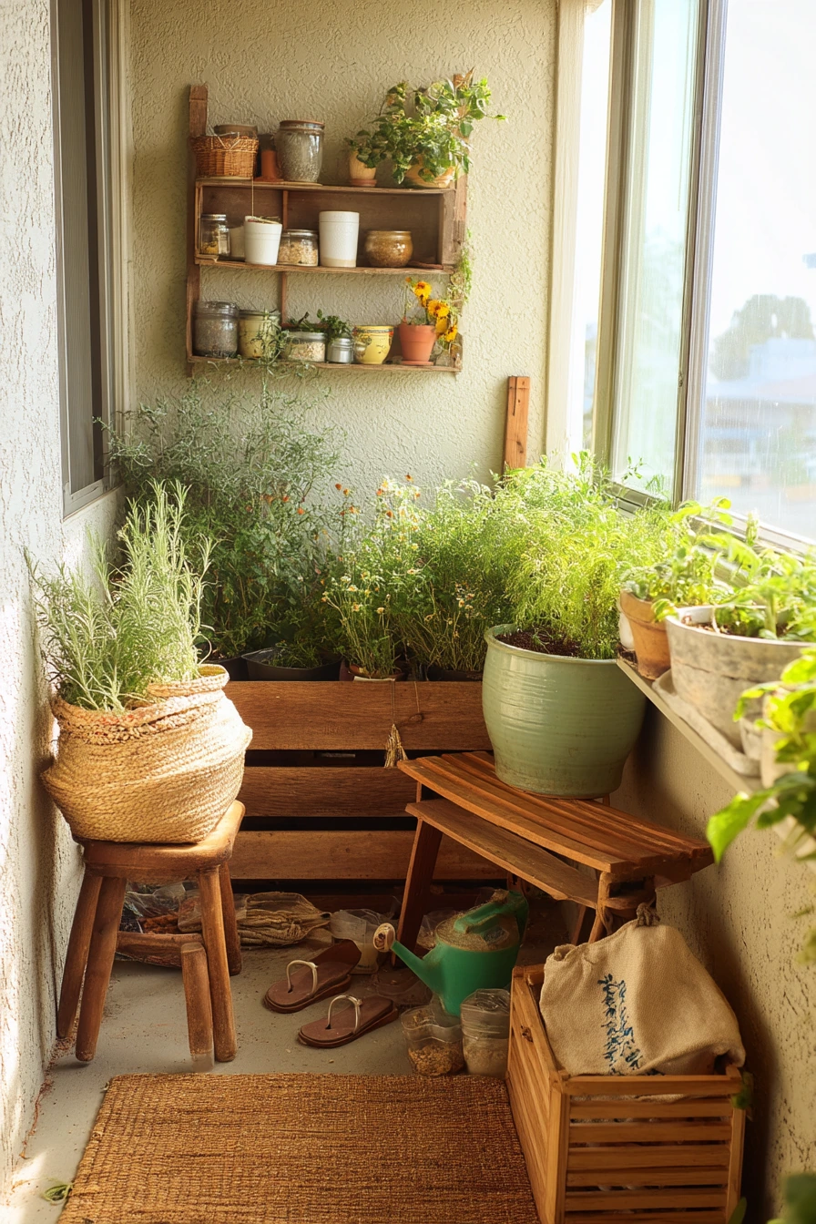 Balcony Corner Garden for a Busy Family