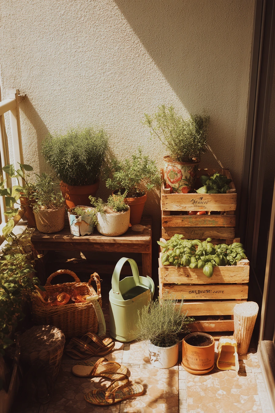 Balcony Corner Garden for a Busy Family