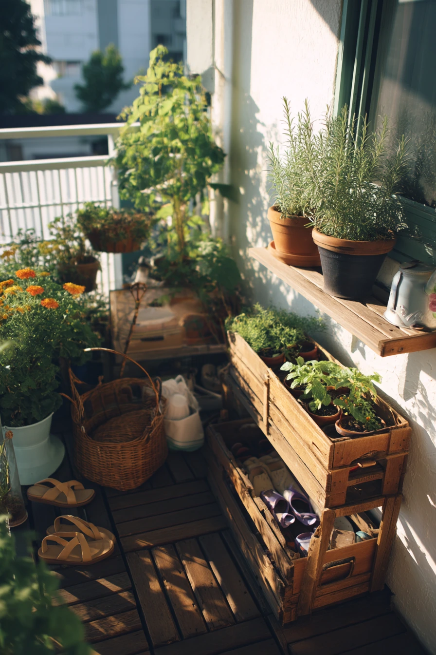 Balcony Corner Garden for a Busy Family