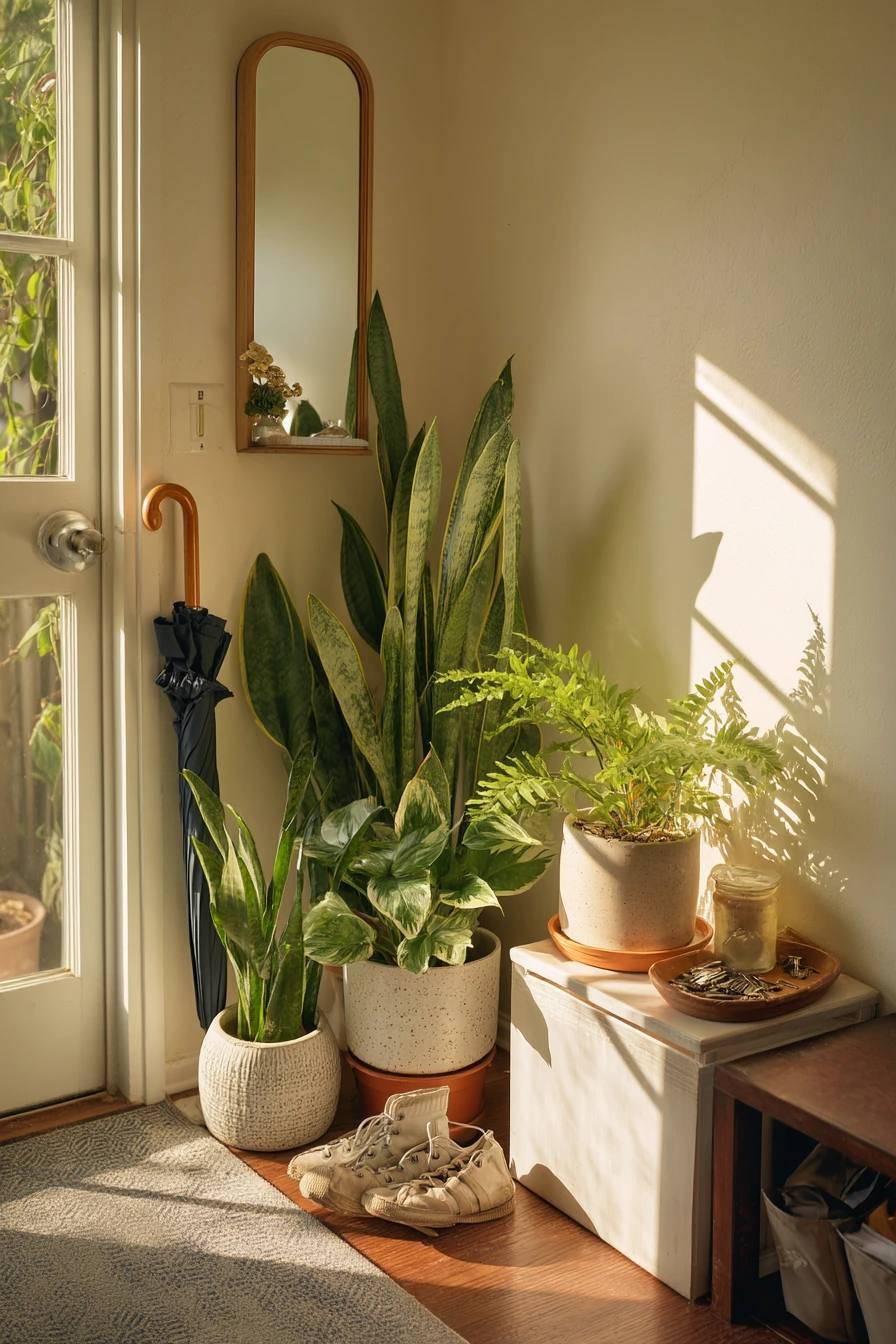 Tiny Entry Corner with Pot Cluster