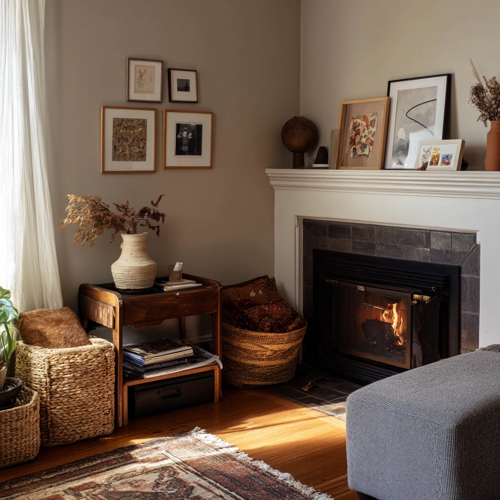 Budget Refresh Around a Corner Fireplace