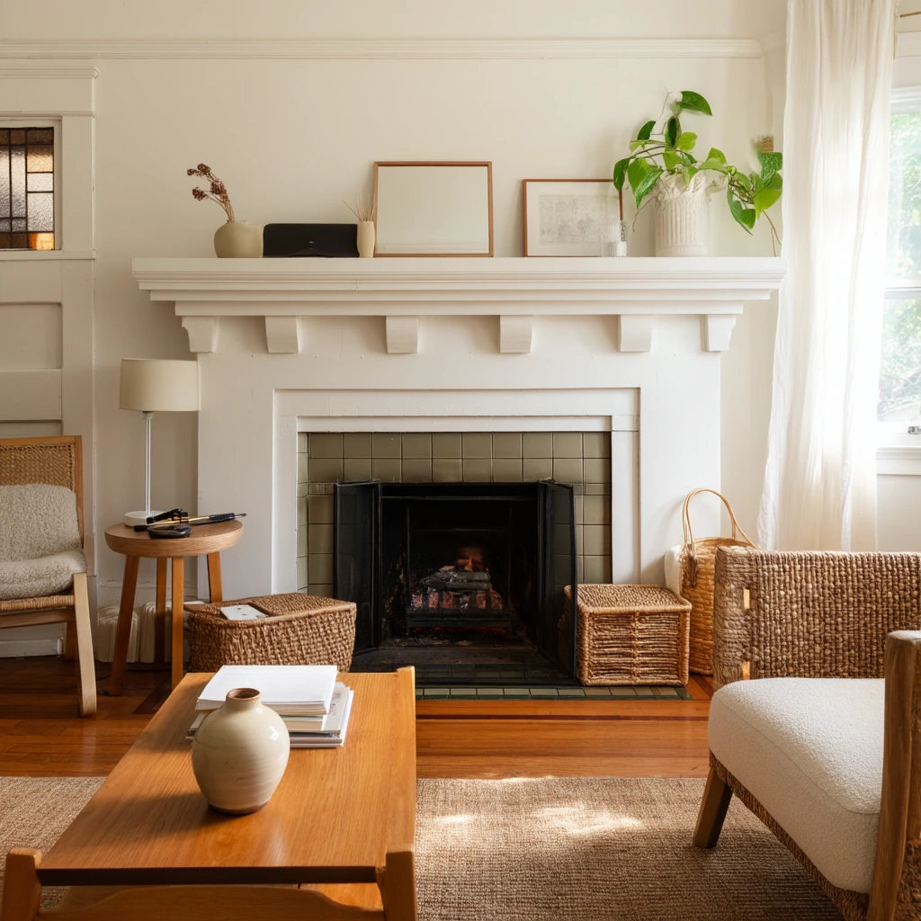 Budget Refresh Around a Corner Fireplace