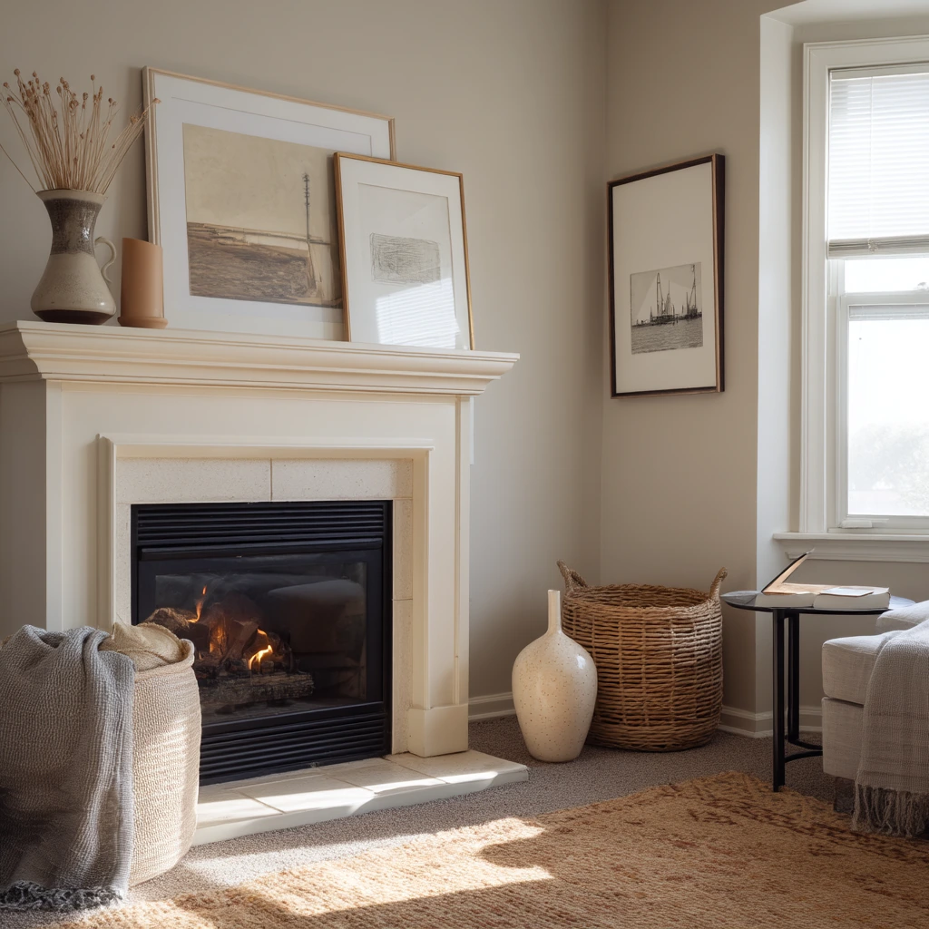 Budget Refresh Around a Corner Fireplace
