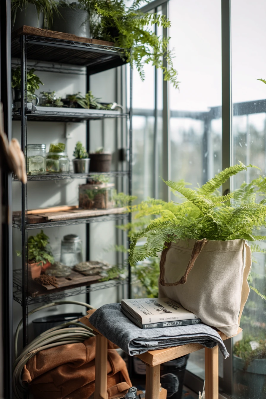 3. Renter-Friendly Balcony Corner Greenhouse