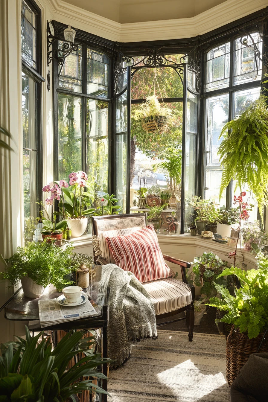 4. Victorian Bay Window Plant Conservatory