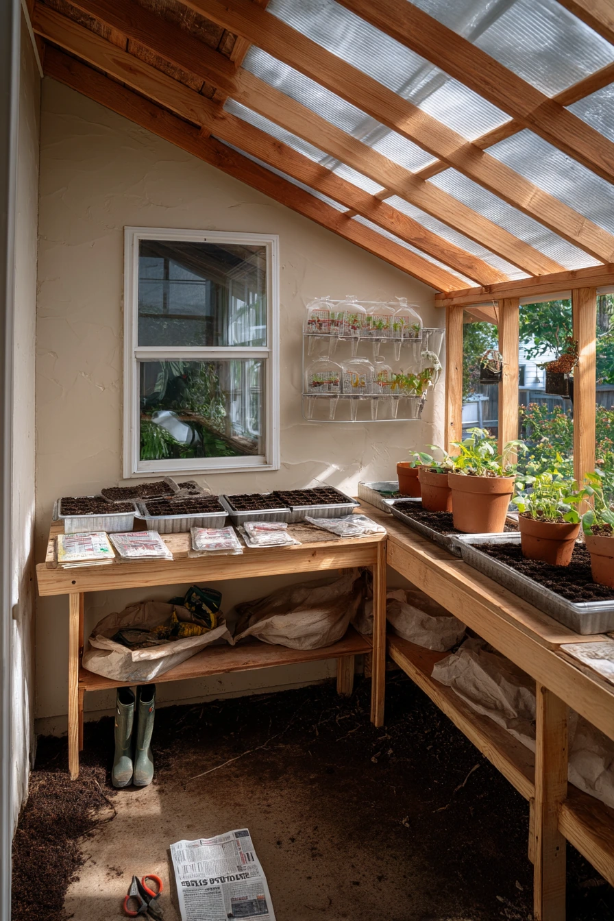6. DIY Mudroom Corner Greenhouse