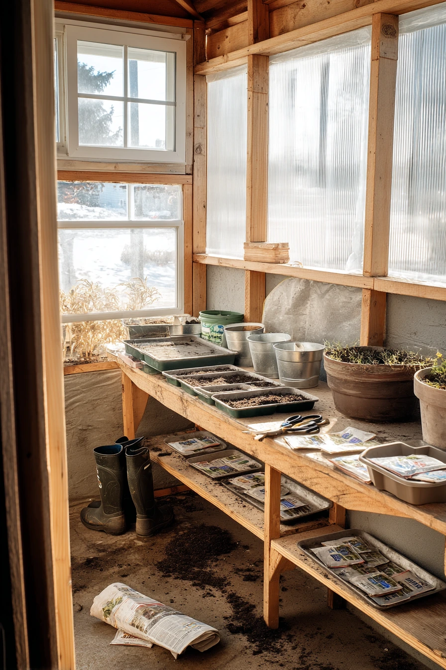 6. DIY Mudroom Corner Greenhouse