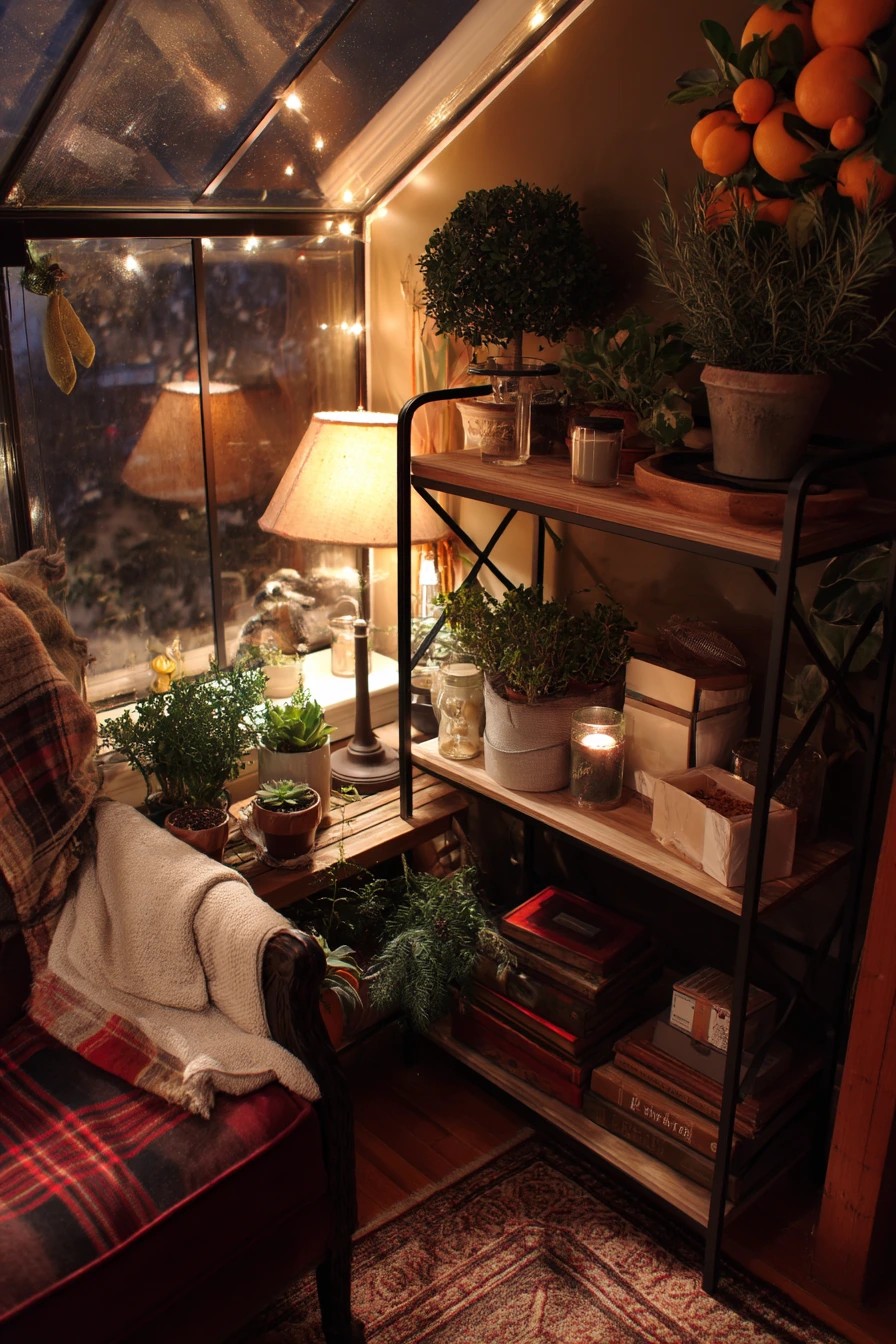 7. Winter Corner Greenhouse for Holiday Greens