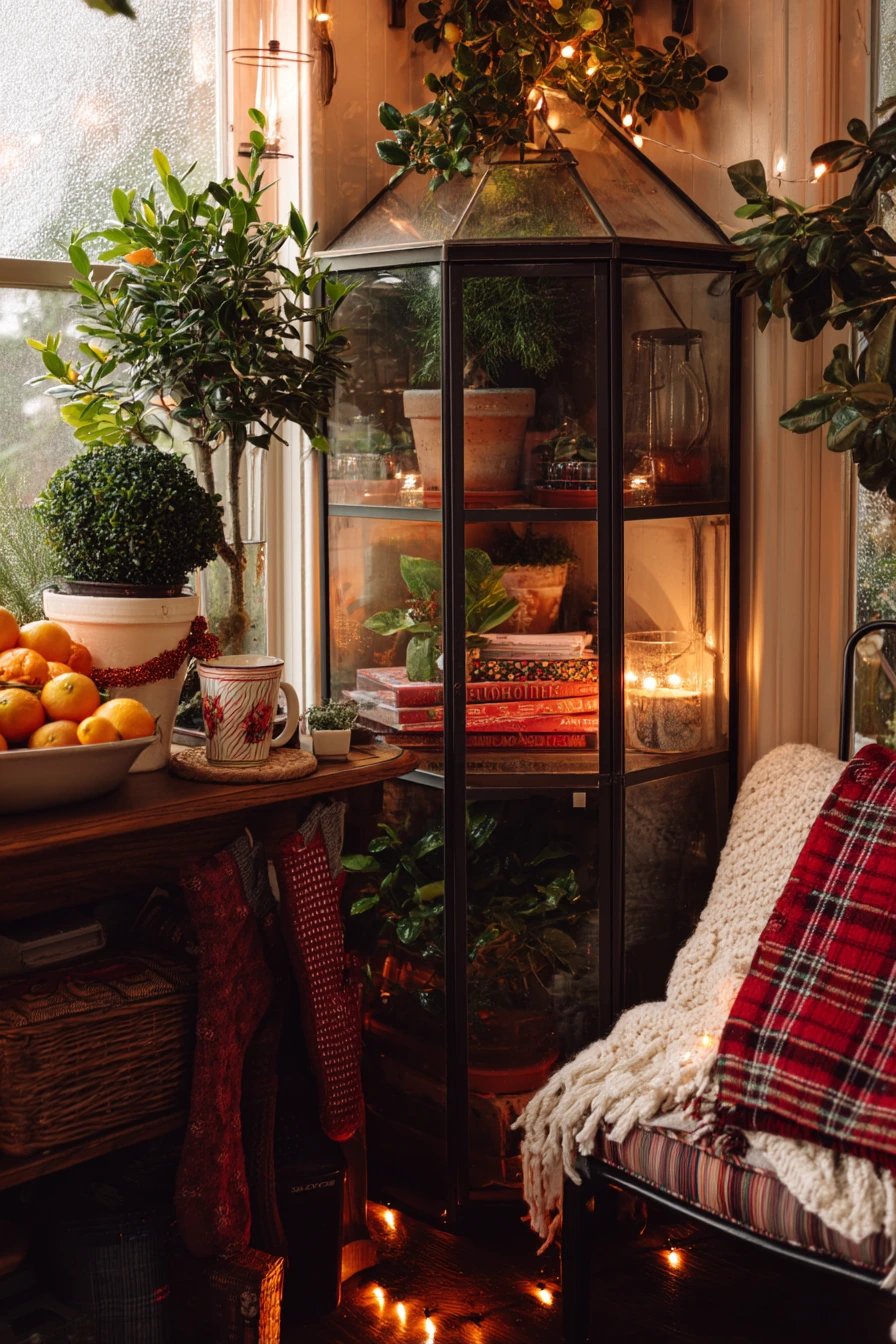 7. Winter Corner Greenhouse for Holiday Greens
