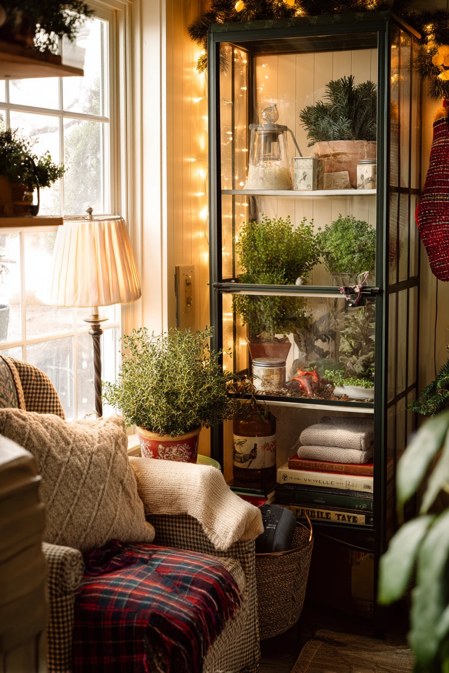 7. Winter Corner Greenhouse for Holiday Greens