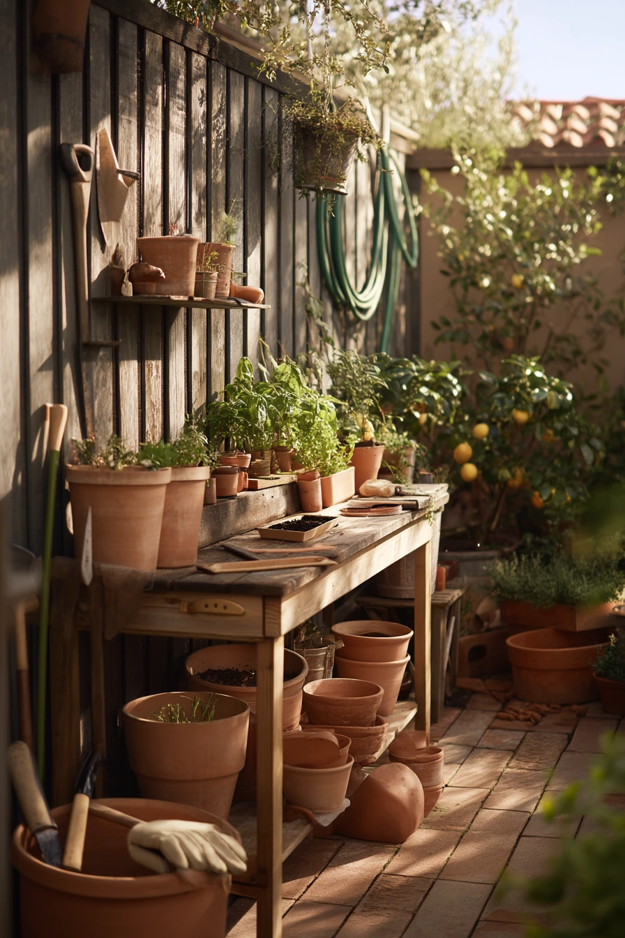 Corner Patio for Container Gardening