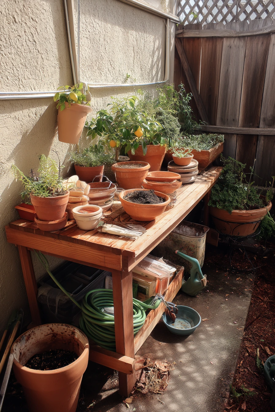 Corner Patio for Container Gardening