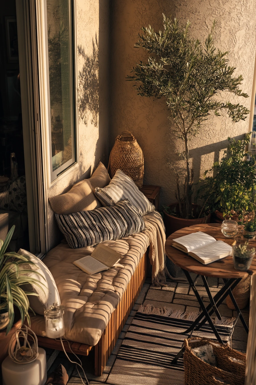 Small Corner Patio Reading Nook