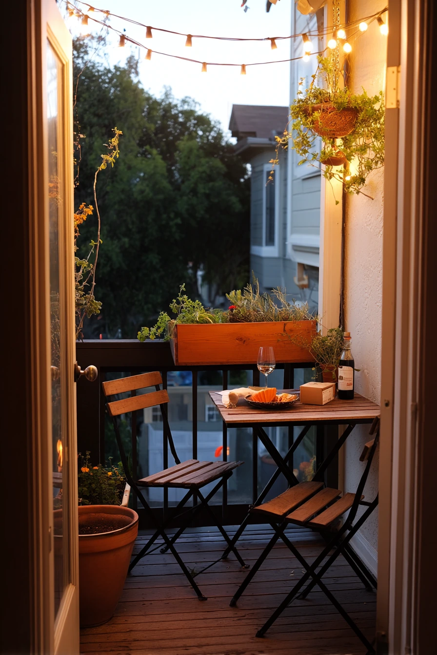 Dinner for Two on a Narrow Patio