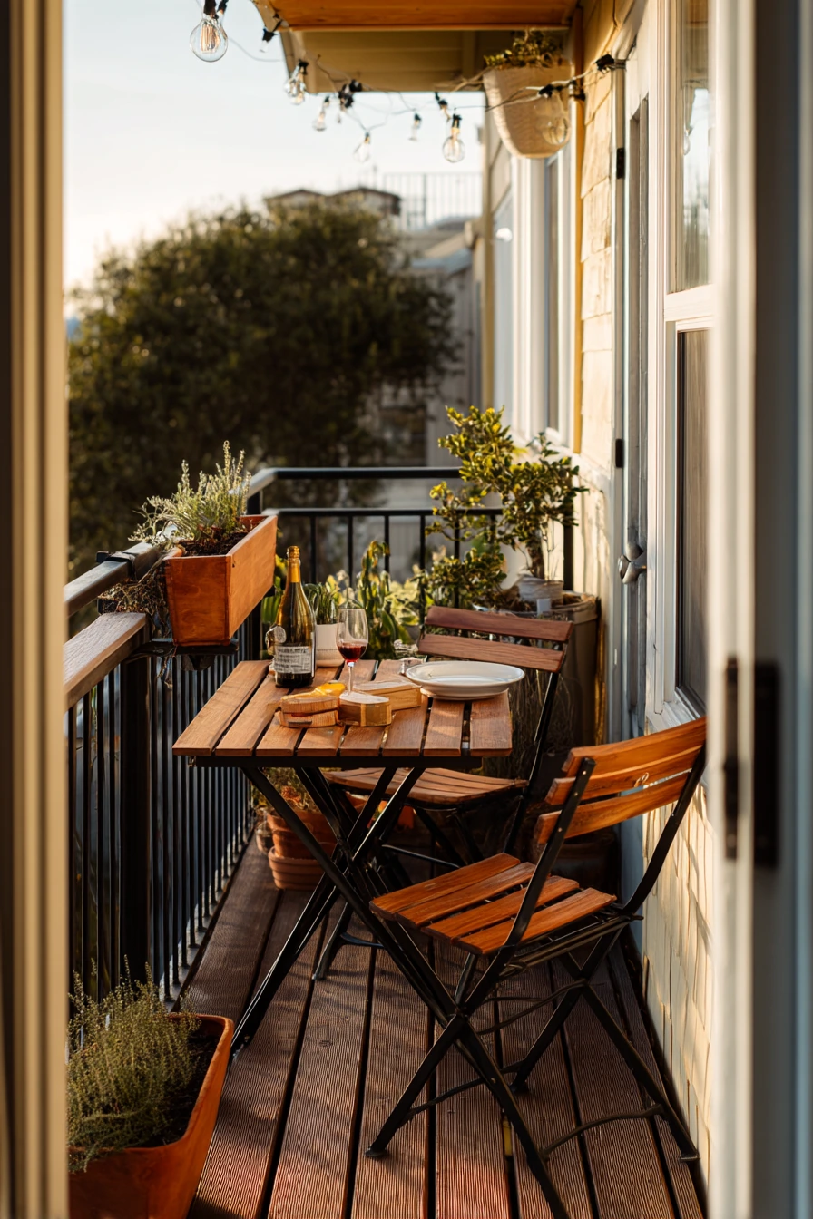 Dinner for Two on a Narrow Patio