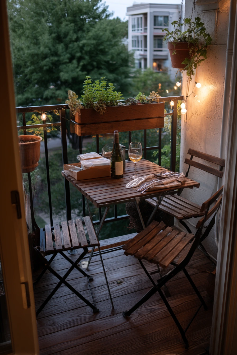 Dinner for Two on a Narrow Patio