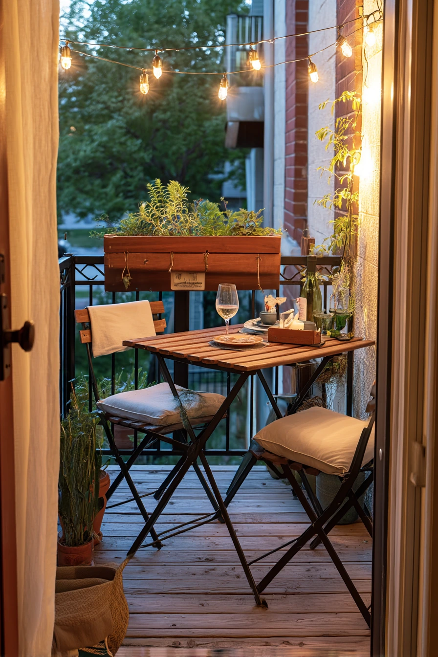 Dinner for Two on a Narrow Patio