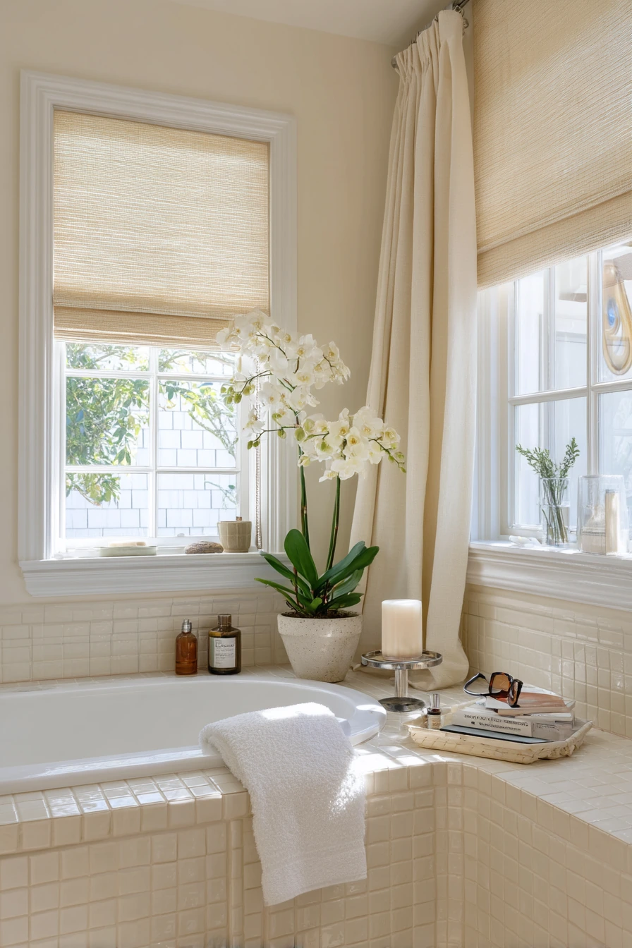 Elegant Guest Bath Corner Tub
