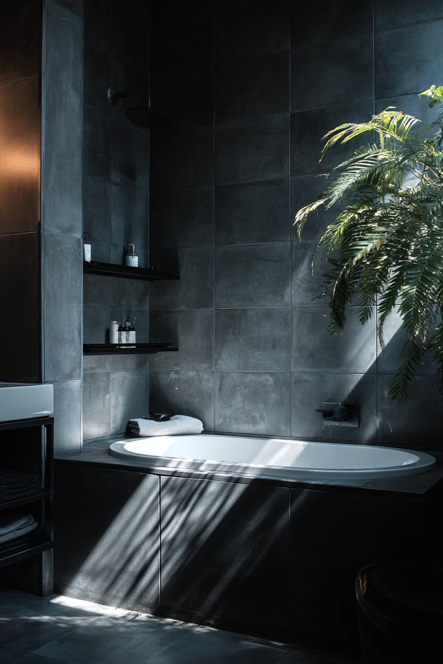Black-and-White Urban Bath